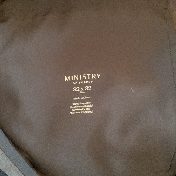 Ministry of Supply chinos. Gray. 32” waist. Inseam hemmed to 30” - Picture 3 of 4